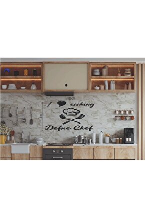 120*80 Cm I Love Cooking Ahşap Duvar Yazısı