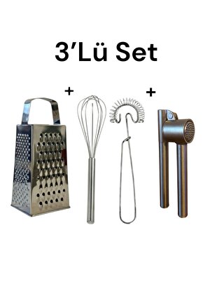 2li Çırpıcı+çelik Rende+çelik Sarımsak Ezici