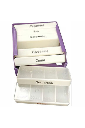 Günlük Haftalık İlaç Saklama Kutusu 7 Günlük İlaç Saklama Kabı Çekmeceli