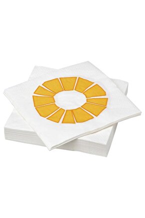 Bröggan Desenli Peçete Beyaz-Sarı 33x33 Cm 30 Adet 50570776