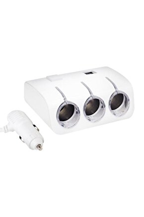 Powermaster Pm-18952 12V24V Uyumlu 3Lü Oto Çakmak Çoklayıcı Ve 2Li Usb Şarj Cihazı