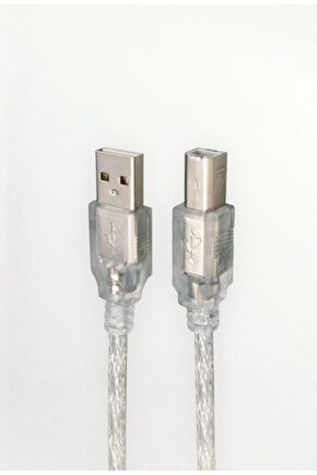 Şeffaf ve Mavi Tasarımlı USB 2.0 5m Yazıcı Bağlantı Kablosu