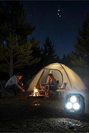 Powerbank Özellikli Şarjlı 30W Çalışma Lambası | 3 COB LED’li, 3 Renk Modlu (4000K-7000K)