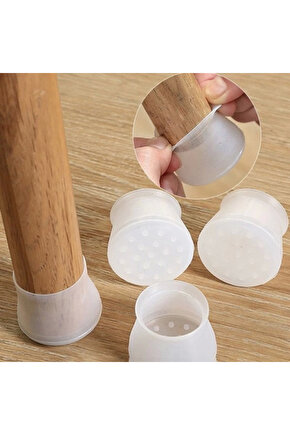 Pratik Masa Ve Sandalye Ayak Koruyucu Beyaz Silikon 12 Adet