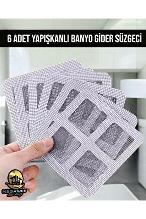 Yeni Nesil Kendinden Yapışkanlı Pislik Tutucu Banyo - Mutfak Gider Filtresi (6 Adet)