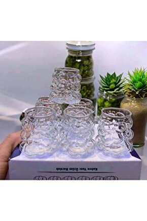 6lı Üzüm Bardak Seti, Bubble Bardak, Bulut Bardak, Kahve Yanı Sunum Bardağı