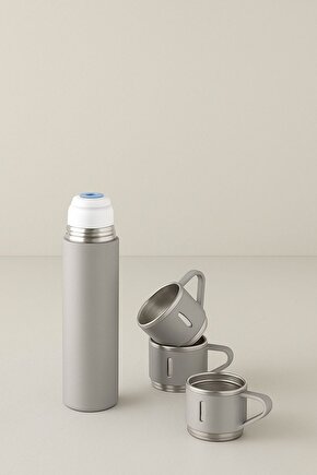 500 ml 3 Parça Paslanmaz Çelik Termos – GRİ