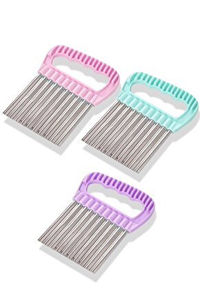 Cips Patates Doğrayıcı Şekilli Sebze ve Meyve Dilimleyici Çelik CN