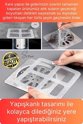 10 Adet Kullan At Yapışkanlı Banyo Duş Gider Süzgeci Saç Küvet Drenajı Tıkanıklık Tahliye Kapağı