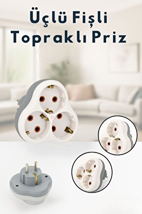 3lü Golyat Üçlü Topraklı Fiş Priz
