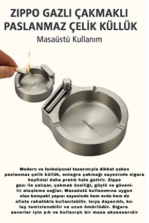 Paslanmaz Çelik Masaüstü Küllük
