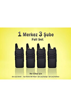 Çaycı Telsizi 1 Merkez 3 Şube Kulaklık Hediyeli Full Set