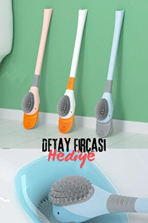 2li  Plastik Slikon Tuvalet Temizleme Fırçası Wc Fırçası Klozet Fırçası Detay Fırçası Dahil