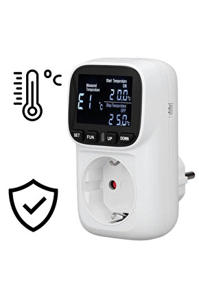 Pm-24909 Dijital Termostat Sıcaklık Kontrol Cihazı Priz (2 METRE PROBLU)