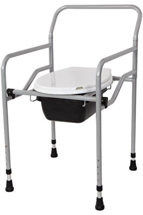 Tekerlekli Katlanabilir Yükseklik Ayarlı Hasta Tuvalet Ve Banyo Sandalyesi Komot