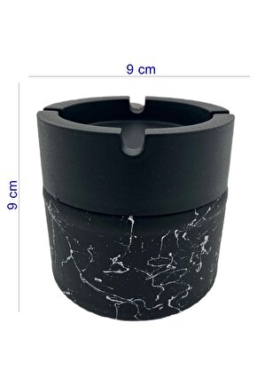Kokusuz Cam Küllük Beyaz Mermer Desenli