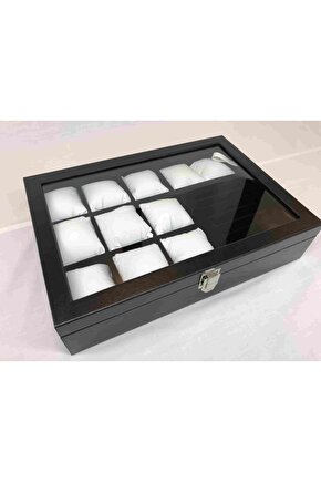 11 Adet  Kol Saati Ve Takı Yüzük Kolye Bileklik Kutusu Dekoratif Cam Kapaklı Kutu