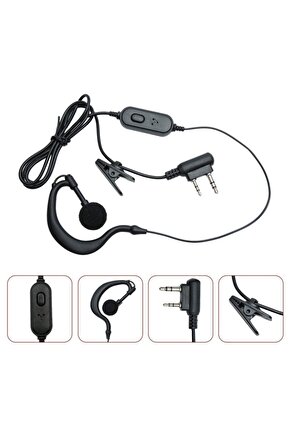 Bas Konuş Mikrofonlu Kulakiçi Telsiz Kulaklık Mars Zetcom Retevis Baofeng Wouxun Kirisun Tyt Uyumlu