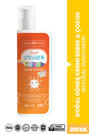 Doğal Güneş Kremi 200ml 50+ SPF  Bebek & Çocuk