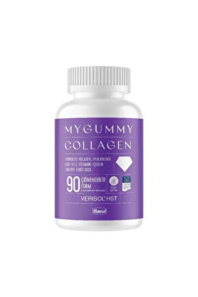 Mygummy Collagen Hidrolize Kolajen, Hyaluronik Asit ve C vitamin İçeren Takviye Edici Gıda 90 Çiğnen