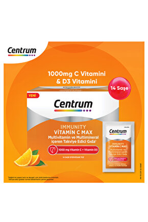 Immunity Vitamin C Max Efervesan Toz 14lü Saşe
