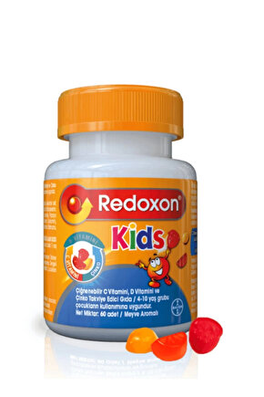 Kids C Vitamini D Vitamini ve Çinko İçeren Çiğnenebilir Tablet 60 Adet