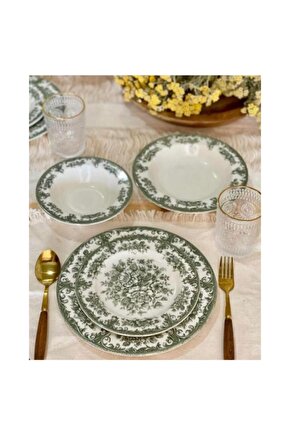 Kosova Rosabella Green 24 Parça Yemek Takımı