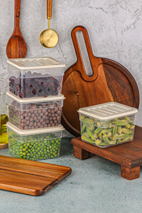 4lü Buzdolabı Düzenleyici Organizer Mikrodalga Ve Difrize Uygun Saklama Kabı Antrasit Set