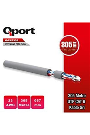 Qport Q-cat6 305 Mt Utp Cat6 Network Kablo Grı 23awg 0.57mm []
