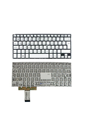 Asus 0KNB0-3620US00 0KNB0-3102US00 Klavye Silver, Gri TR