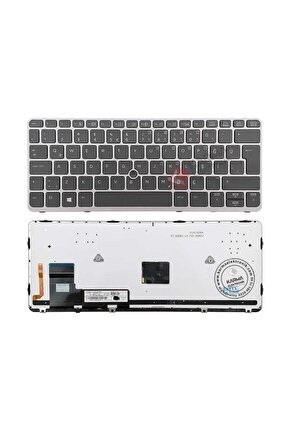 HP EliteBook 720 G1720 G2725 G1725 G2 828 G1 G2 820 G1820 G2 Klavye Siyah TR - Işıklı (Gri Çerçe