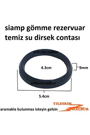 Siamp Gömme Rezervuar Temiz Su 5.4 cm Siyah Dirsek Contası