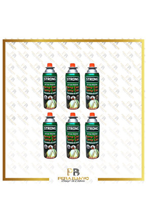 6 Adet Strong Bütan Propan Kamp Ocak Gazı Valfli Pürmüz Kartuşu 400 ml