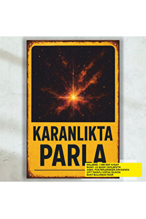 karanlıkta parla özgüven motivasyon farklılık sözleri duvar yazıları retro ahşap poster tablo