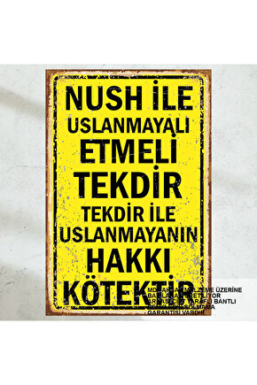 tekdir ile uslanmayanın hakkı kötektir komik atarlı duvar yazıları retro ahşap poster tablo