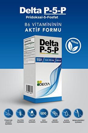 Delta P5p I Sıvı B6 Vitamini Aktif Formu (piridoksal-5-fosfat) 10 Mg1 Ml – 100 Ml – Ölçekli Pipet