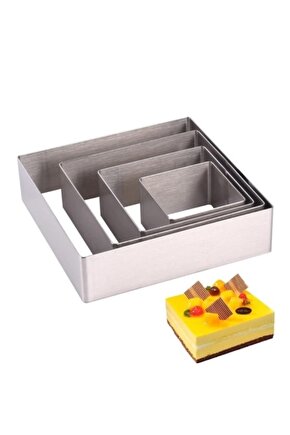 Narkalıp Kare Kek Kalıbı 4 Lü Set Derinlik 5cm