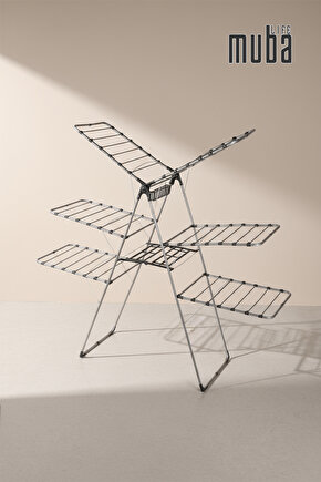 3 Katlı Borulu Çamaşır Kurutmalık Borulu 3 Katlı Ekstra Dayanıklı 3 Katlı Çamaşır Askısı