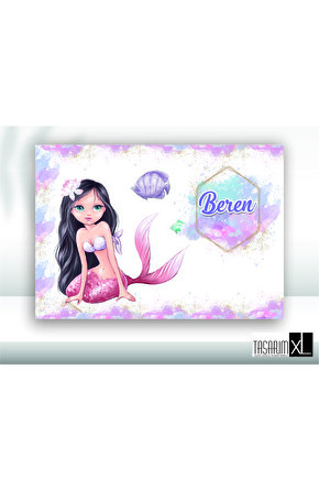 70x100cm Denizkızı Temalı Doğum Günü Afişi