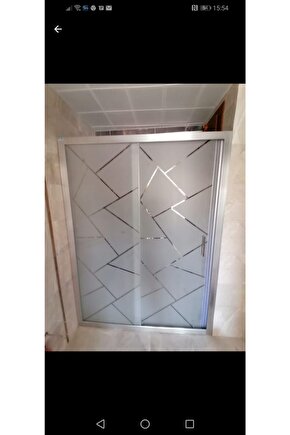 120h180 Parlak Profil Kumlu Cam Duşakabin