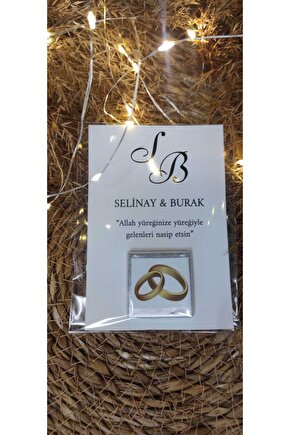 BİRGÜLCE 16 Adet Madlen Çikolatalı Kartlı Söz Nişan Nikah Hediyelikleri