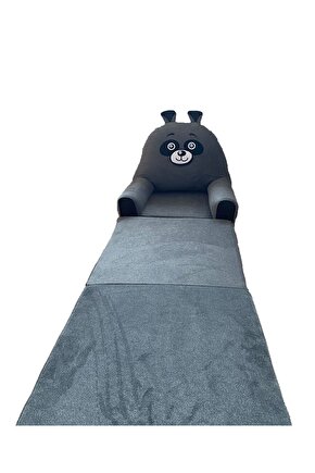 Katlanabilir Bebek-çocuk Koltuğu Sandalye Portatif Yatak Puf Hardal Panda