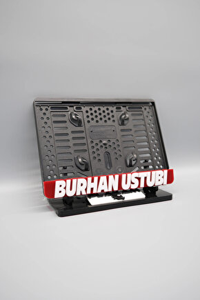 TAŞMALI BÜYÜK DÜZ FONTLU KIRMIZI KİŞİYE ÖZEL İSİMLİ PLEKSİ MOTOR PLAKALIĞI