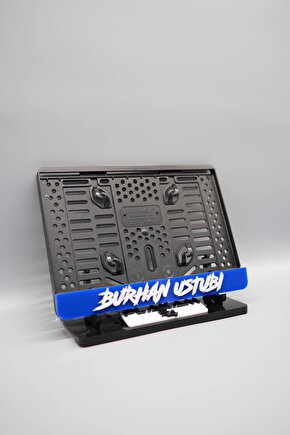 DÜZ AGRESİF FONTLU LACİVERT KİŞİYE ÖZEL İSİMLİ PLEKSİ MOTOR PLAKALIĞI