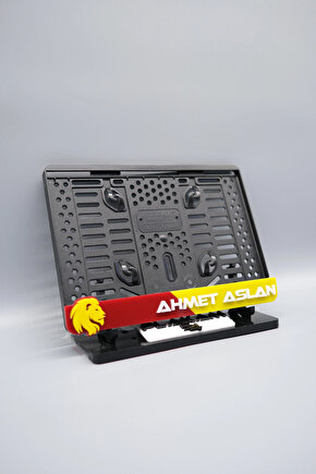 SARI KIRMIZI TARAFTAR 3D KABARTMALI KİŞİYE ÖZEL İSİMLİ PLEKSİ MOTOR PLAKALIĞI