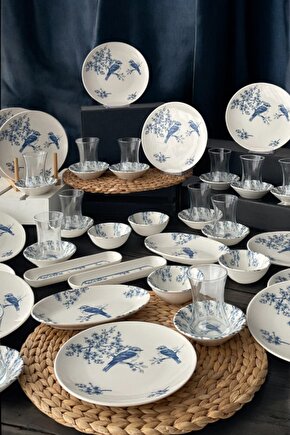 Serenat 44 Parça 12 Kişilik Porselen Kahvaltı Takımı