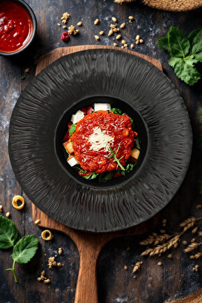 Mantra Porselen Makarna ve Salata Tabağı Çukur Dekoratif Tabak 28cm 1 Adet