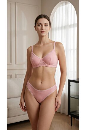 Soft Touch Pamuklu Balenli Sütyen Takımı