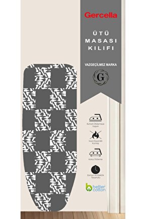 POYRAZ GREY 54X140(M SİZE) ÜTÜ MASASI KILIFI BEZİ ÖRTÜSÜ IRONING BOARD COVER
