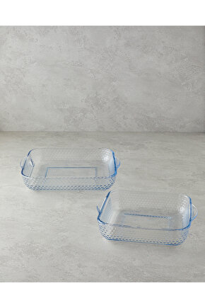Bake&Serve Cam 2’li Kare Fırın Kabı 27x30-21x23 cm Şeffaf